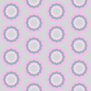 scallop ring pink and gray muted