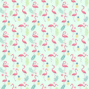 Flamingo Paradise on Lime