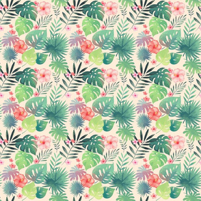 Tropical paradise on pink