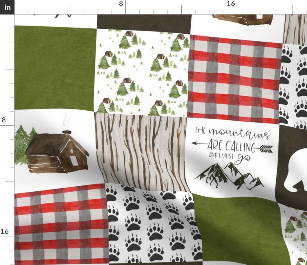 Cabin in the woods - Wholecloth Cheater Quilt