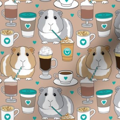 guinea-pigs-sipping coffee brown and teal