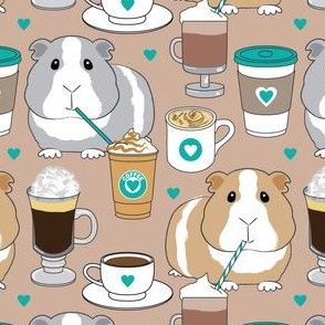 guinea-pigs-sipping coffee brown and teal