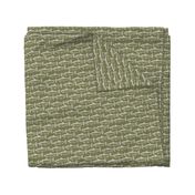 Chalk Steelhead Trout School on Distressed Green Denim- Small Pattern