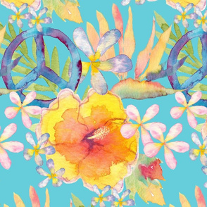 Summer Watercolor Floral Peace