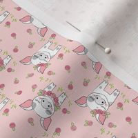 tiny spotted-pigs-with-roses-on-pink rotated
