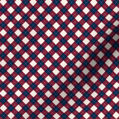 MINI - argyle - burgundy navy cream 