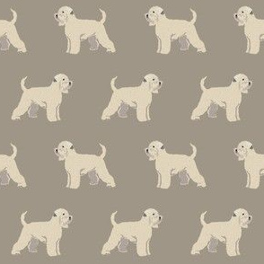 irish wheaten terrier dog fabric - soft-coated wheaten terrier dog, dog fabric, dogs fabric dog breeds fabric -  brown