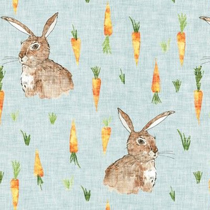 Cottontail bunny carrots (duck egg blue) MED