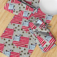 Widdle Bitty Bees- Patriotic Flag Bees-Grey//Kim Marshall