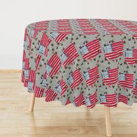 Widdle Bitty Bees- Patriotic Flag Bees-Grey//Kim Marshall