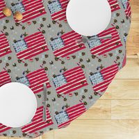 Widdle Bitty Bees- Patriotic Flag Bees-Grey//Kim Marshall