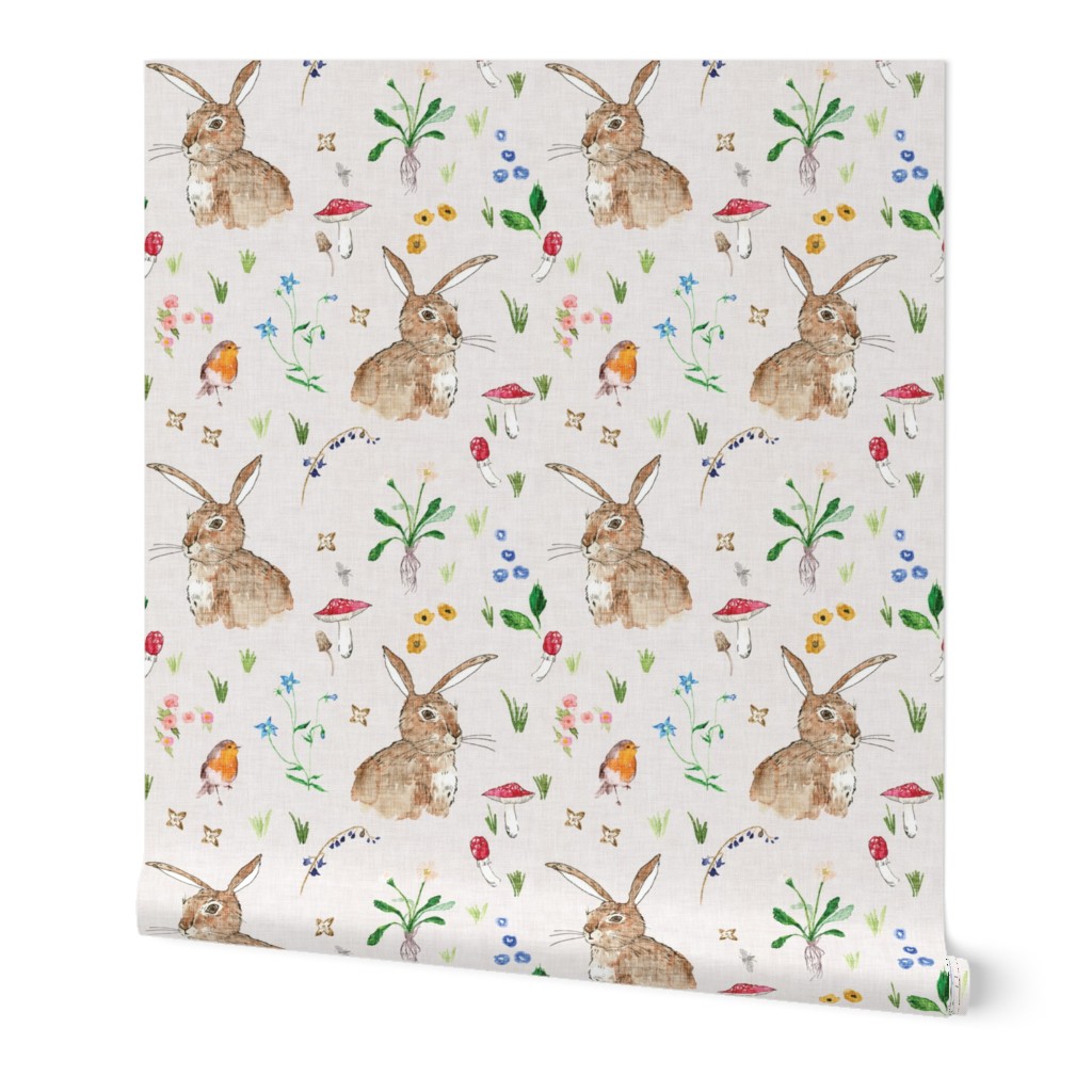 Cottontail bunny Floral (cream) MED