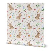 Cottontail bunny Floral (cream) MED