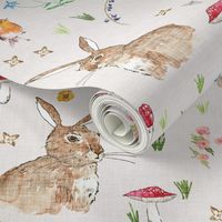 Cottontail bunny Floral (cream) MED