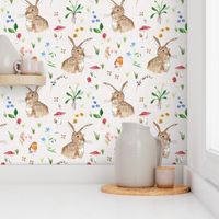 Cottontail bunny Floral (cream) MED