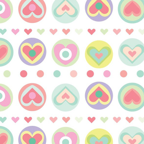 Simple but colorful heart shapes