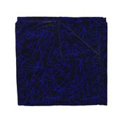 Mid century modern large scale  geometric abstract sketch navy blue 