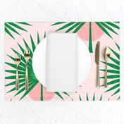 Fan Palm Leaves on Pink - Large