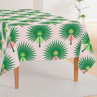 Fan Palm Leaves on Pink - Large