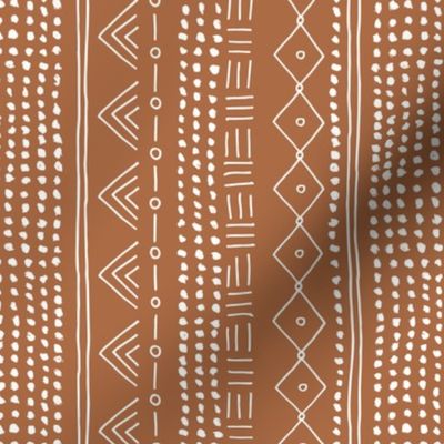 Minimal mudcloth bohemian mayan abstract indian summer love aztec design copper brown vertical rotated