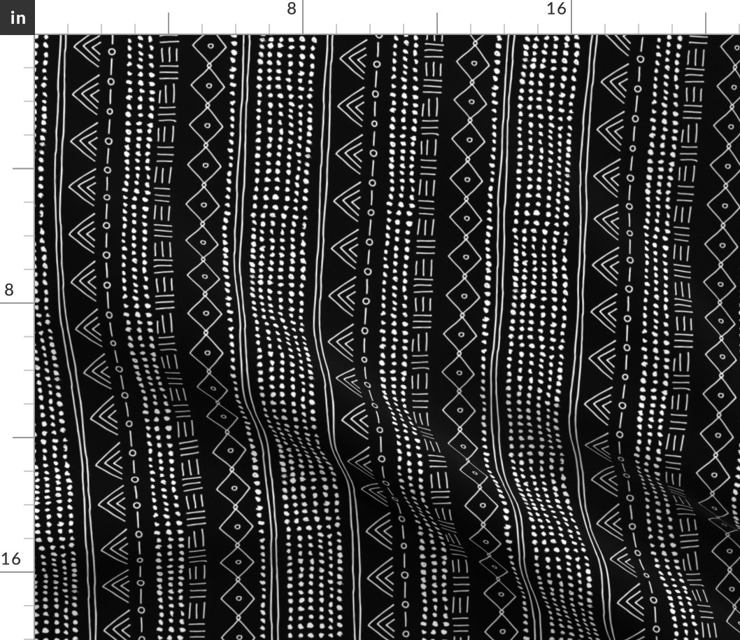 Minimal mudcloth bohemian mayan abstract indian summer love aztec design monochrome black and white vertical rotated