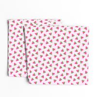 (extra small scale) watermelons (pink stripes)- summer fruit fabric (90)- LAD19BS