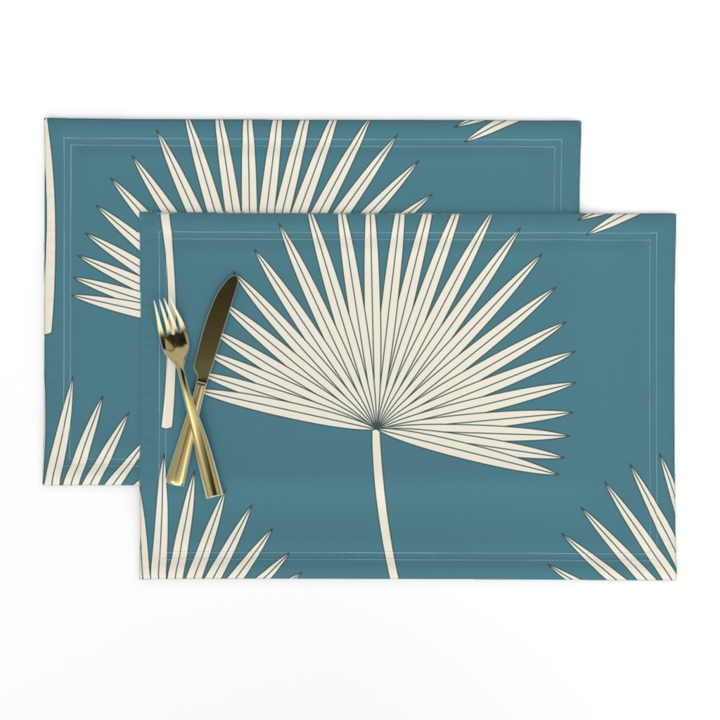 Boho sunshine palm leaves on emerald