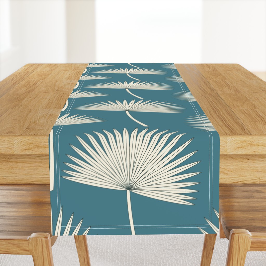 Boho sunshine palm leaves on emerald