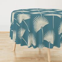 Boho sunshine palm leaves on emerald