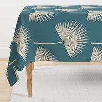 Boho sunshine palm leaves on emerald