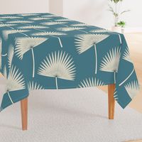 Boho sunshine palm leaves on emerald