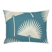 Boho sunshine palm leaves on emerald