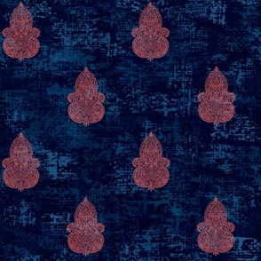 Boho Midnight-coral Turpentine cloth