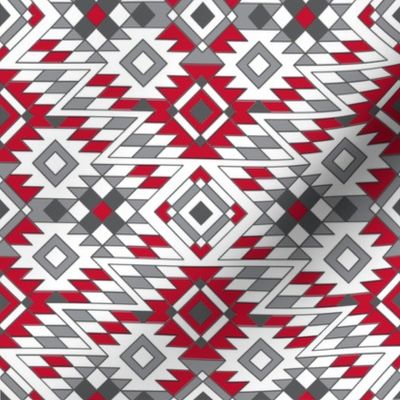 Native American Aztec Red Charcoal Pattern 