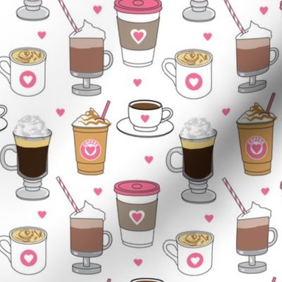 pink coffee-drinks-on-white