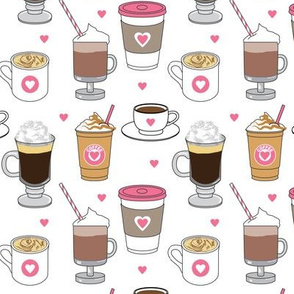 pink coffee-drinks-on-white