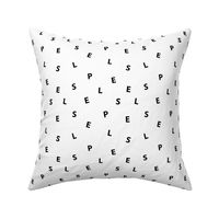 Sweet SLEEP minimal dream text design abstract typography print with expressions from the heart monochrome black and white