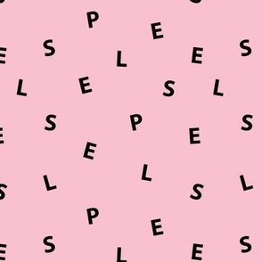 Sweet SLEEP minimal dream text design abstract typography print with expressions from the heart pink girls