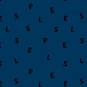 Sweet SLEEP minimal dream text design abstract typography print with expressions from the heart navy blue black