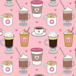 pink coffee-drinks-on-pink