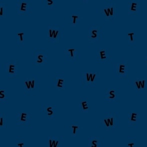 SWEET minimal cute text design abstract typography print with expressions from the heart navy blue winter
