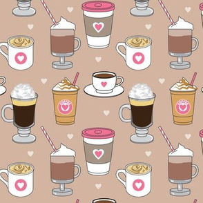 pink coffee-drinks-on-brown