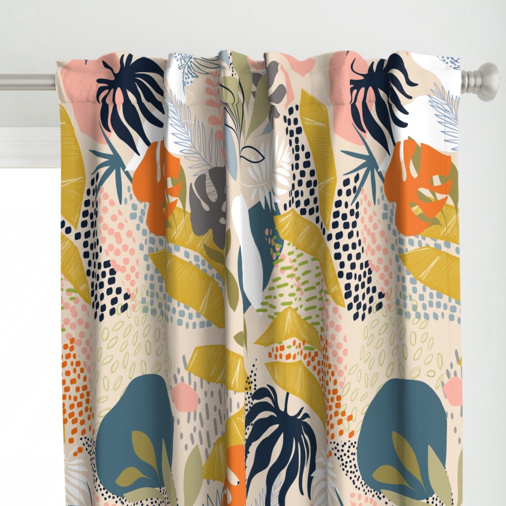 Tropical foliage - Natural Retro Boho - L 