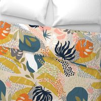 Tropical foliage - Natural Retro Boho - L 