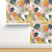 Tropical foliage - Natural Retro Boho - L 