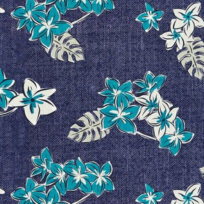 Frangipani Floral - Resort Blue