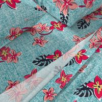 Frangipani Floral - Resort Sun Bleached Aqua Jumbo Scale