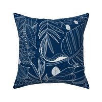 bohemian line art: midnight blue