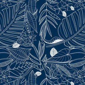 bohemian line art: midnight blue