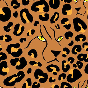 Cheetah Print Faces in Terracotta Tan